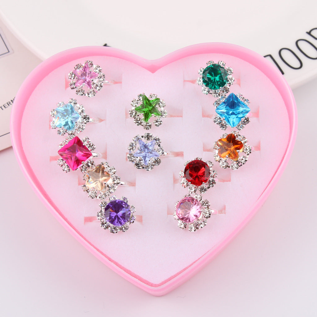 Wholesale Heart Alloy Kids Rings Set